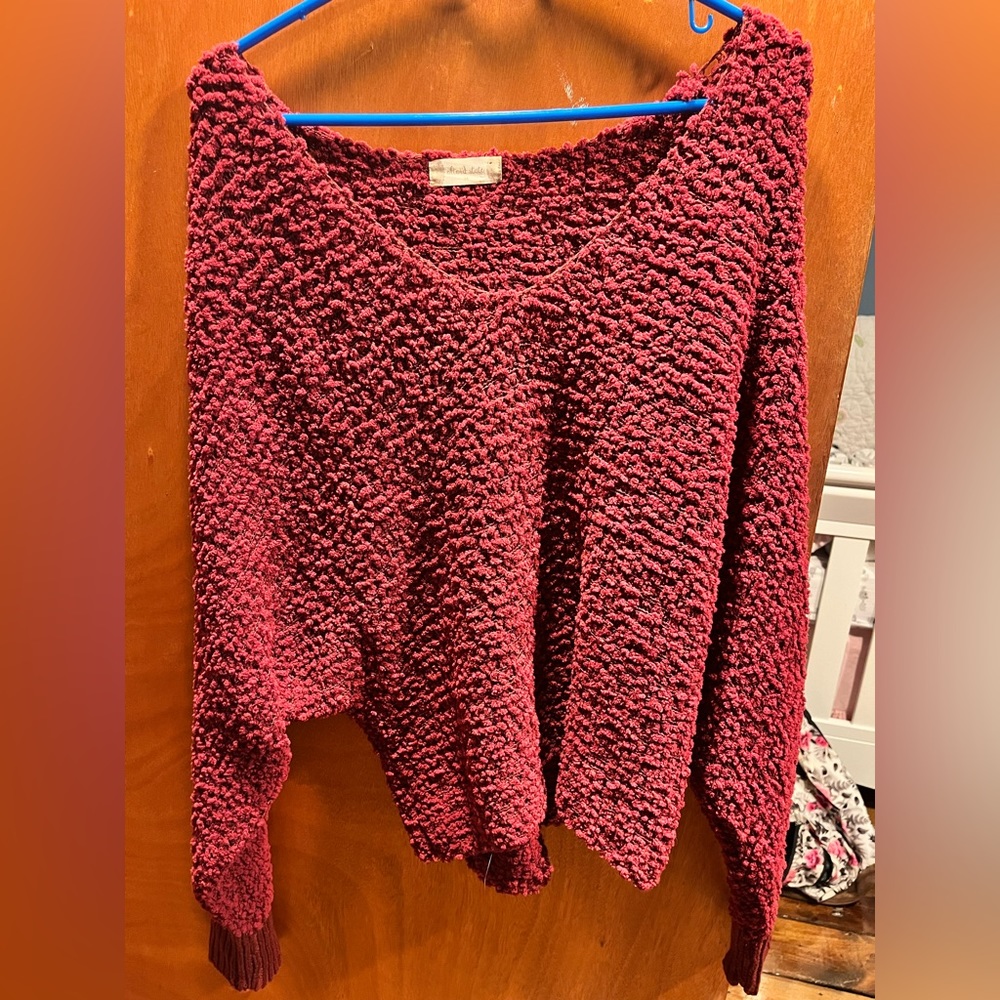 Maroon off the shoulder sweater